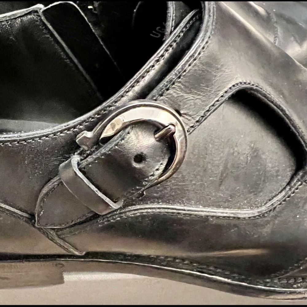 Salvatore Ferragamo Single Monk Strap shoe Black Sz 10.5 - Picture 4 of 7